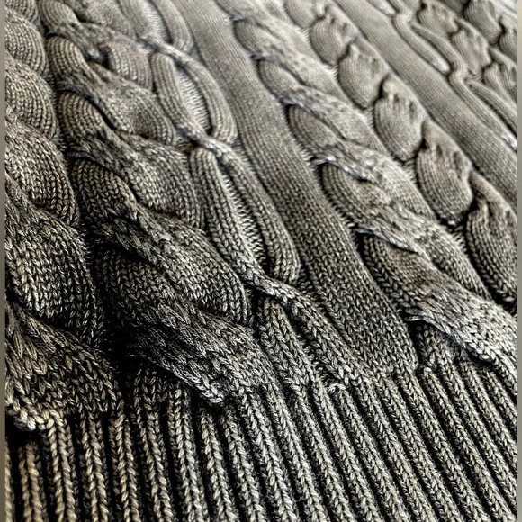 SER.O.YA Storme Cable Knit Sweater Dress XS Charcoal Gray Turtleneck Mini